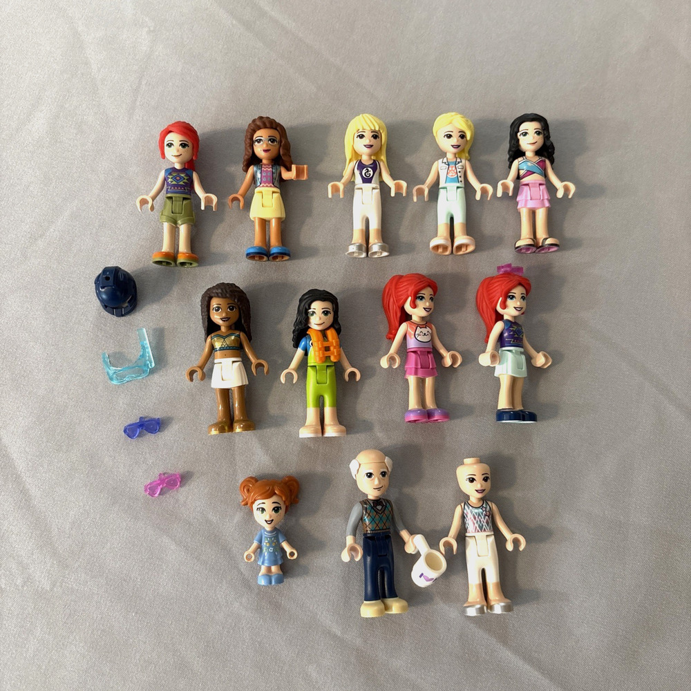 Lego Friends Random Female Girl Accessories Minifigures Marcel Ava, Lot of 12